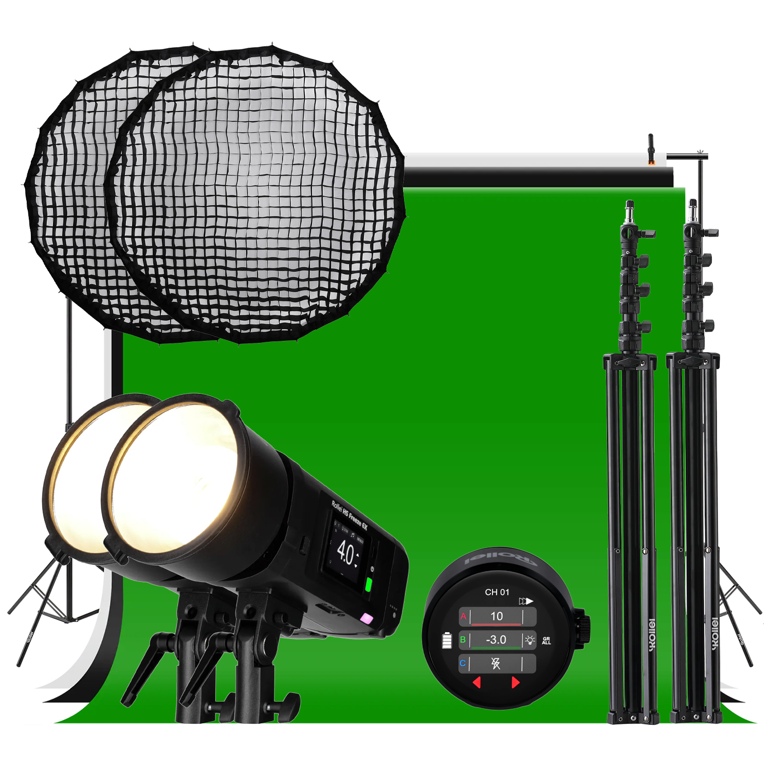 Studio Bundle HS Freeze 6X â Komplettset mit Softbox, Stativ & Funksender