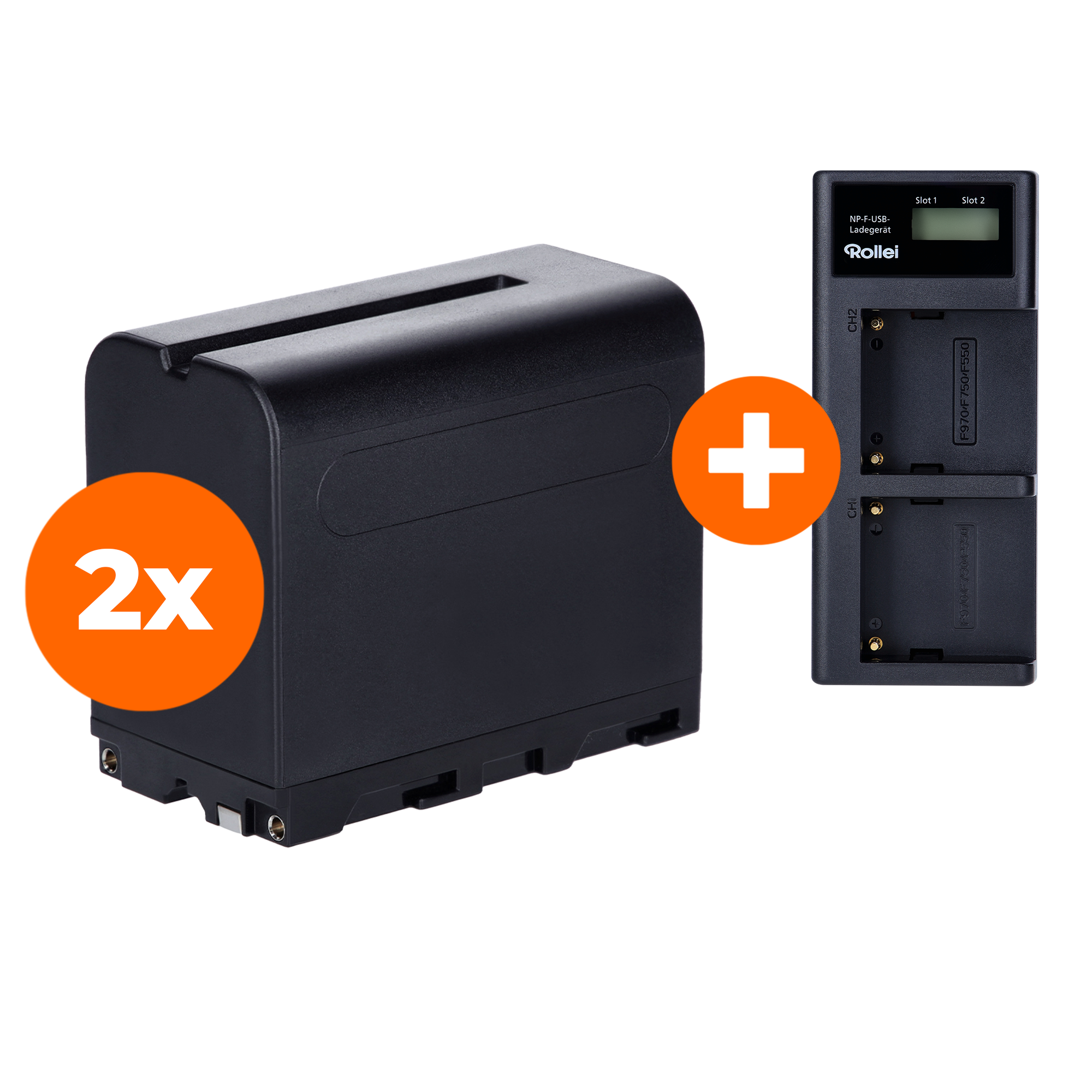 Bundle 2x Battery Type Sony NP-F960 incl. Charger