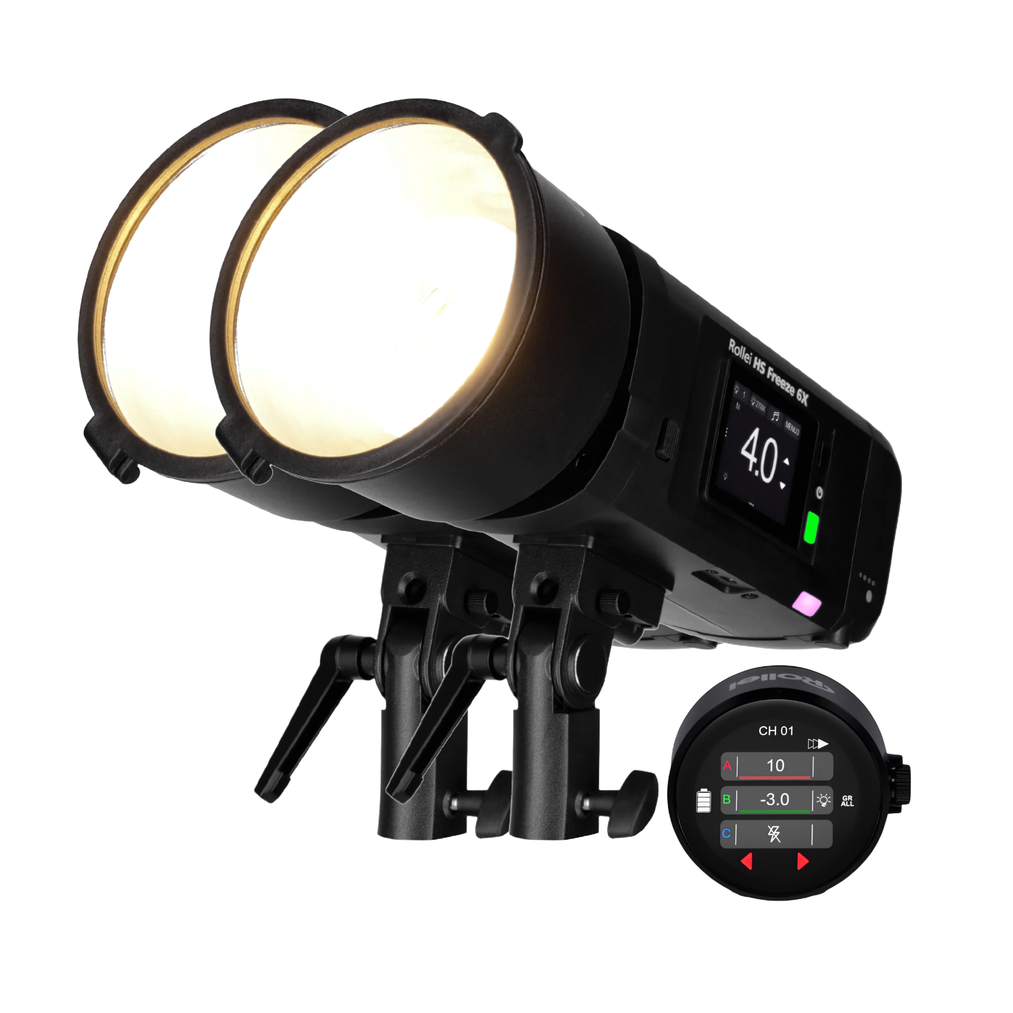 Bundle 2x HS Freeze 6X | Battery-Powered Studio Strobe | incl. Remote Trigger